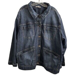 Woman Within Women’s Jean Barn Jacket Plus Denim Stretch Size 2X Western